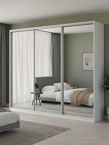 Изображение товара Шкаф купе Матэрна белый зеркальный 270х65х240 см