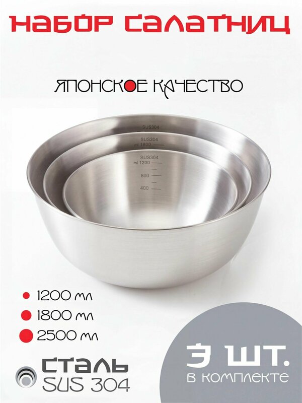 Миска для кухни металлические Silvers place из нержавеющей стали