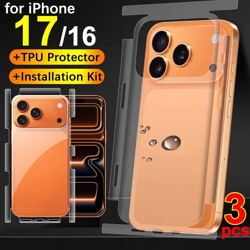 3 шт. Чехол для iPhone 17/16 Pro Max + TPU Protector + Installation Kit