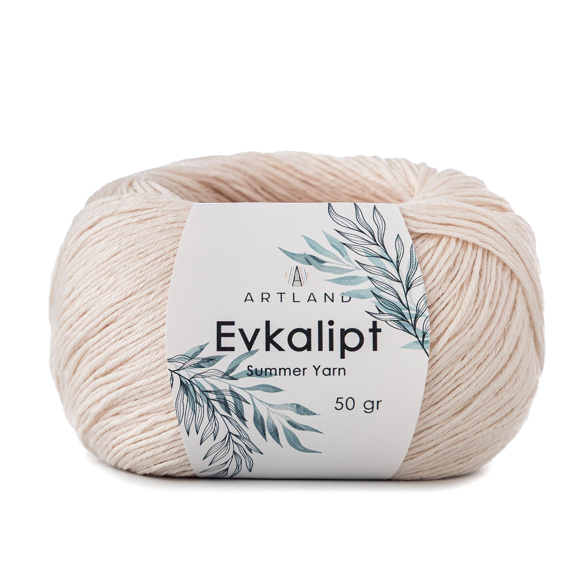 Пряжа для вязания Evkalipt Artland 1 моток (200 м, 50 гр), цвет 02 кремовый