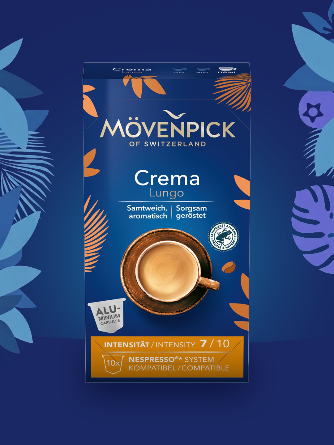 Кофе в капсулах Movenpick Crema Lungo, 10 капсул, произведено в Германии