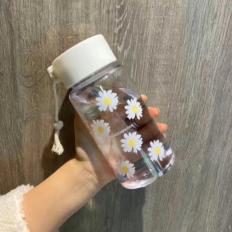 Бутылка для воды 550 мл, прозрачная с одуванчиками