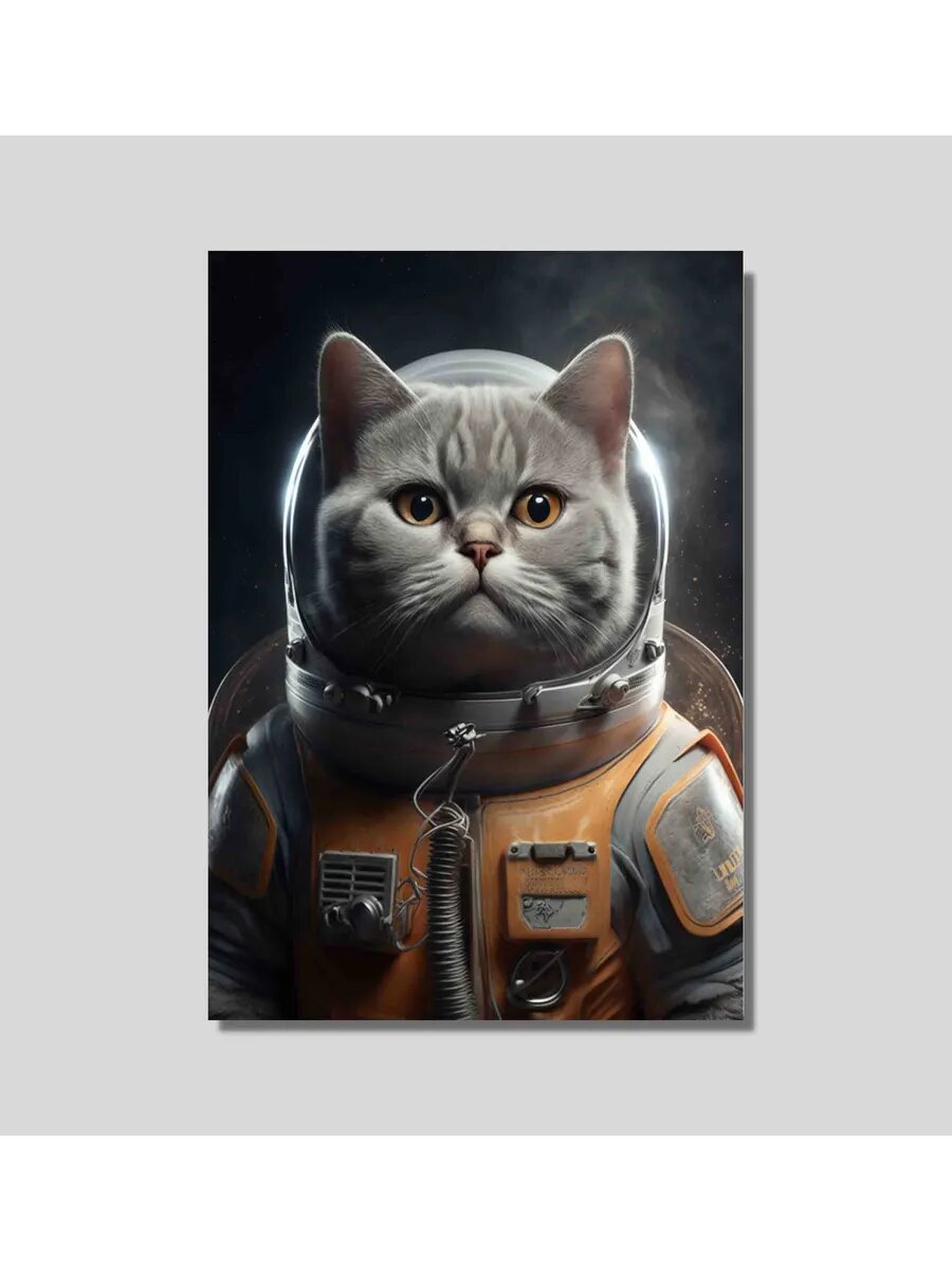 Британская короткошерстная кошка-астронавт 3, Плакат 30x42с
