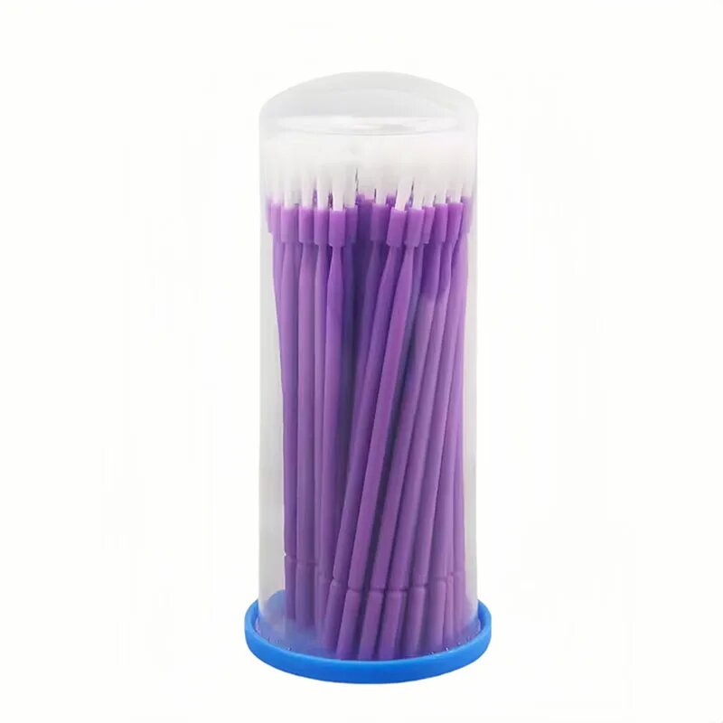 Одноразовые стоматологические микроаппликаторы-кисточки DENTWORLD 100 шт. Purple