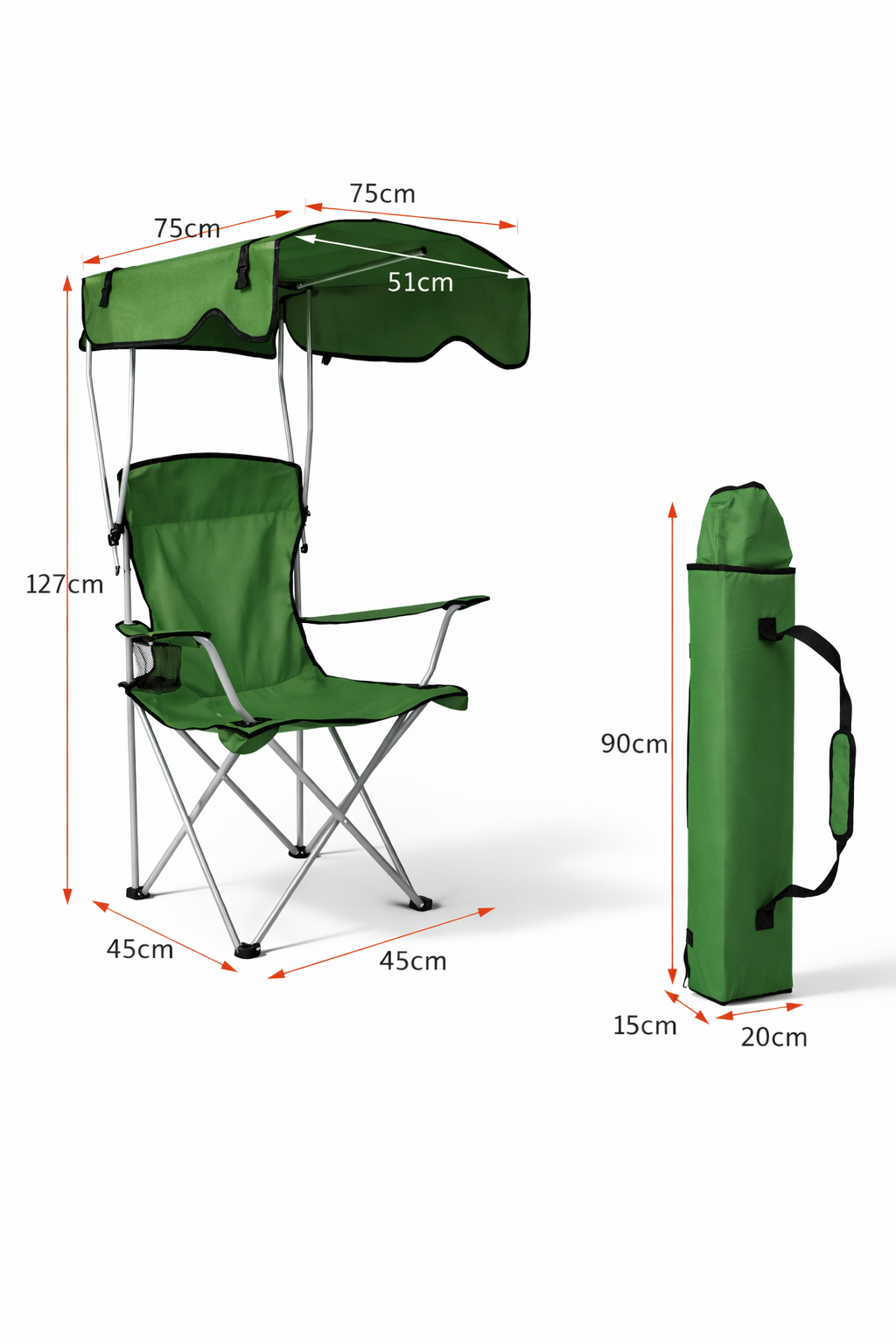 Складной стул в чехле для рыбалки кемпинга пикника и отдыха на природе портативный