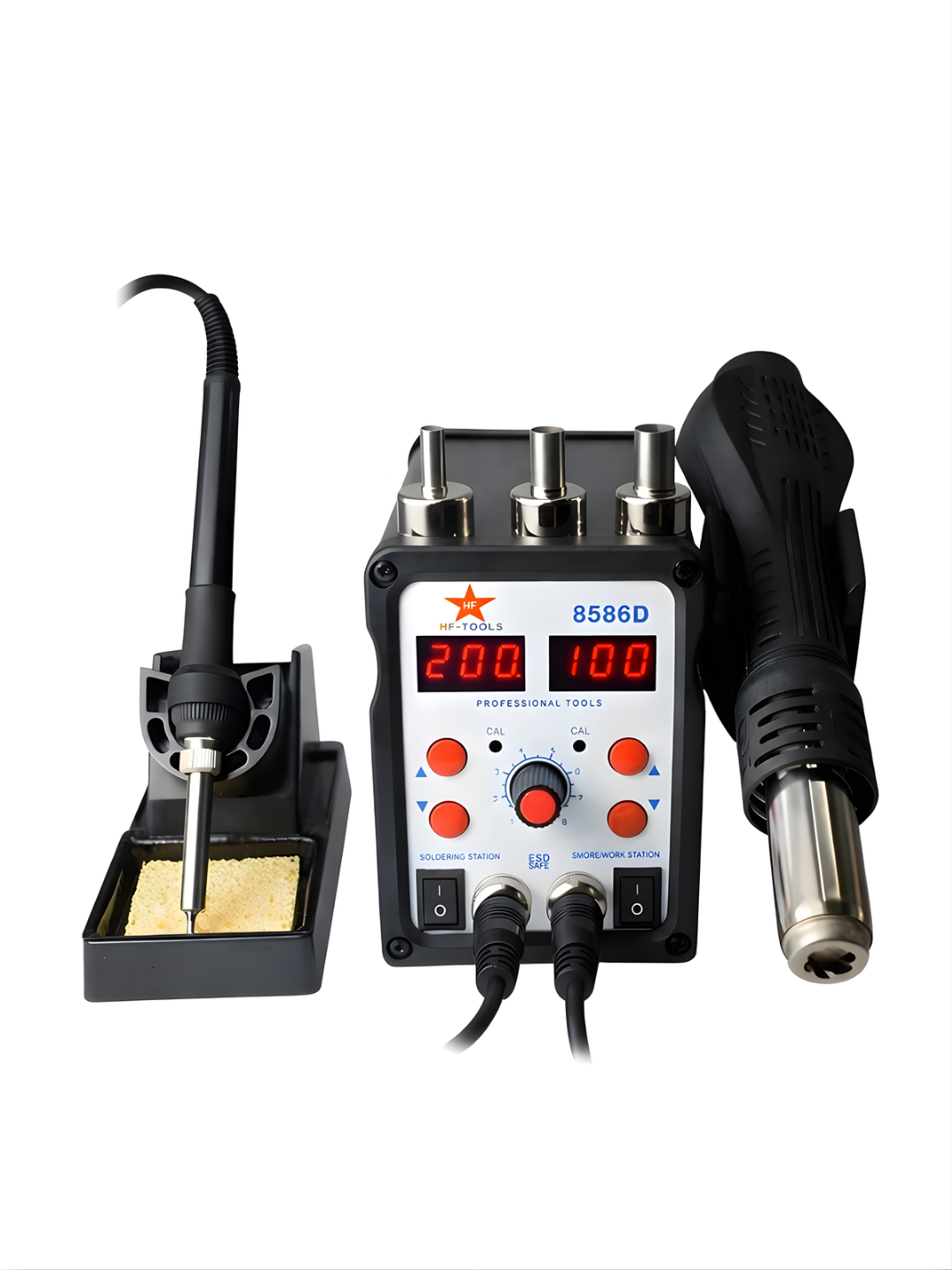 Паяльная станция HF-8586D, с феном, паяльник, профессиональная