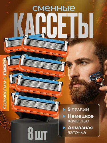 Изображение товара Сменные кассеты для бритья с 5 лезвиями, 8 шт
