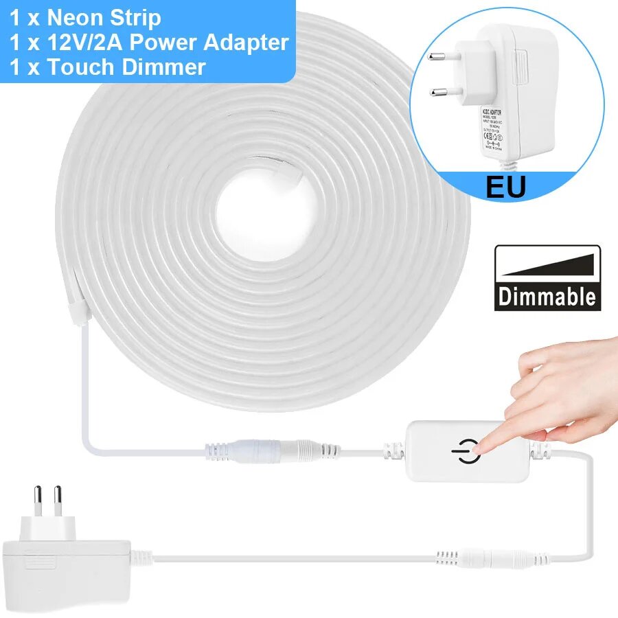 Светодиодная лента 3м, White, Touch Sensor Set EU