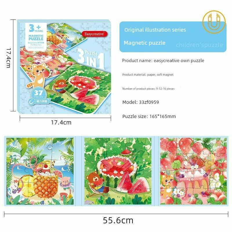 Магнитная головоломка «Фрукты» для детей 2-4 лет, набор из 1 части, образовательная игрушка для малышей