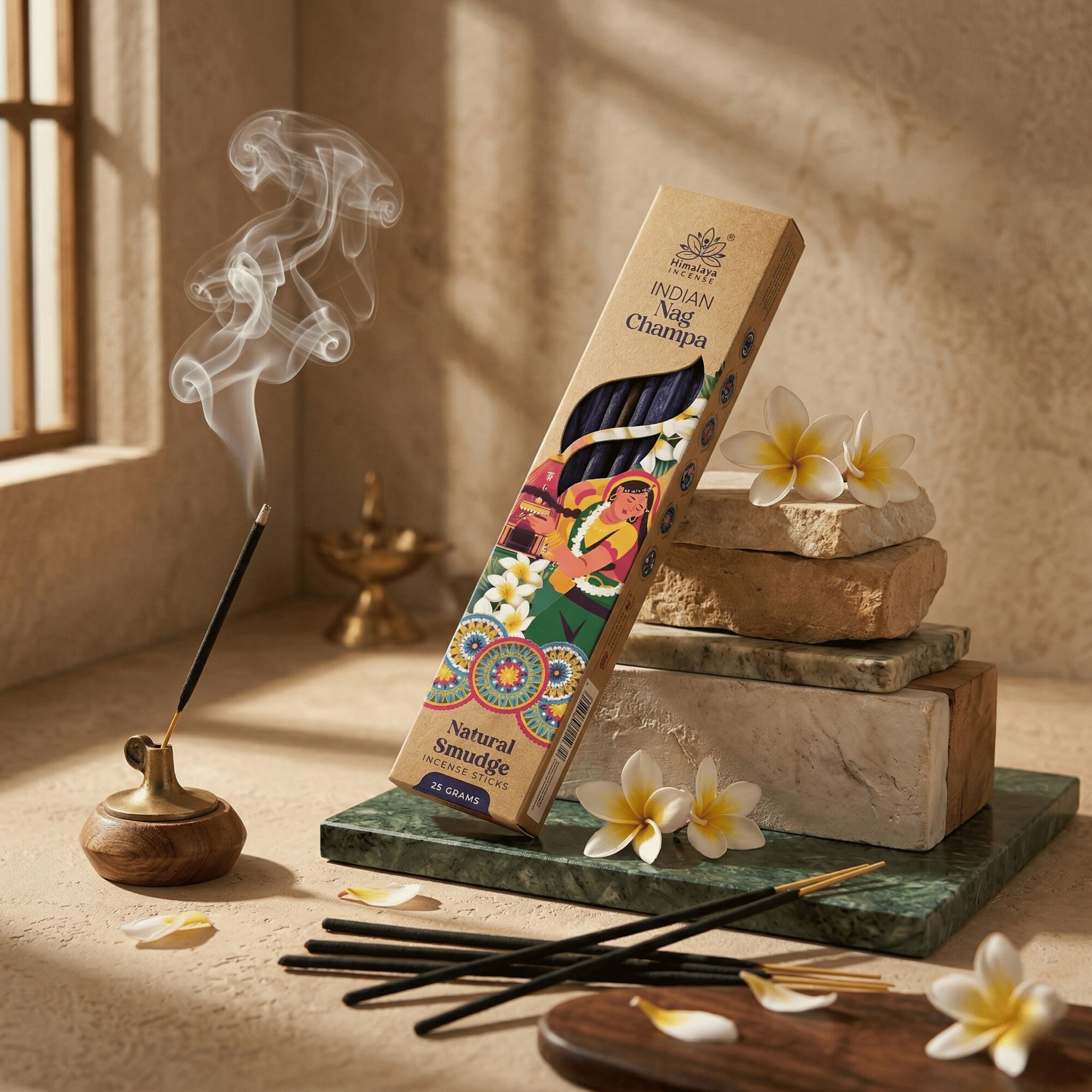 Индийская Наг Чампа Хималая аромапалочки Indian Nag Champa Smudge Himalaya Sticks 2 кор по 15 палочек