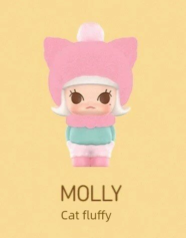 POP MART Molly Теплый Кот Плюшевая Сборная Фигурка - 1 Шт, Коллекционная