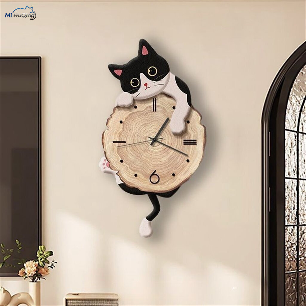 Настенные часы "CAT", 50 см х 28 см Сменная батарея Настенные часы