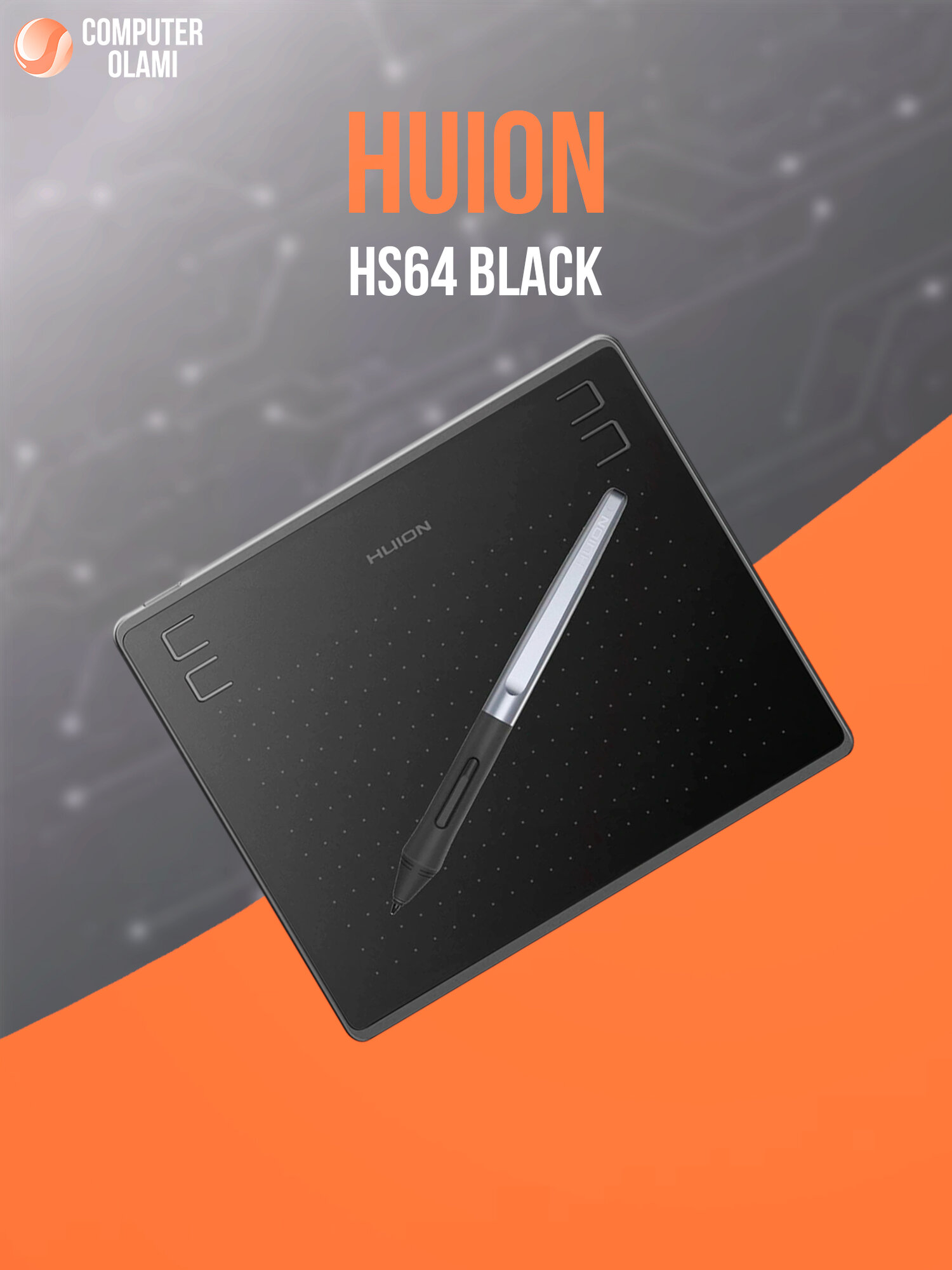 Графический планшет Huion HS64 Black компактный графический планшет