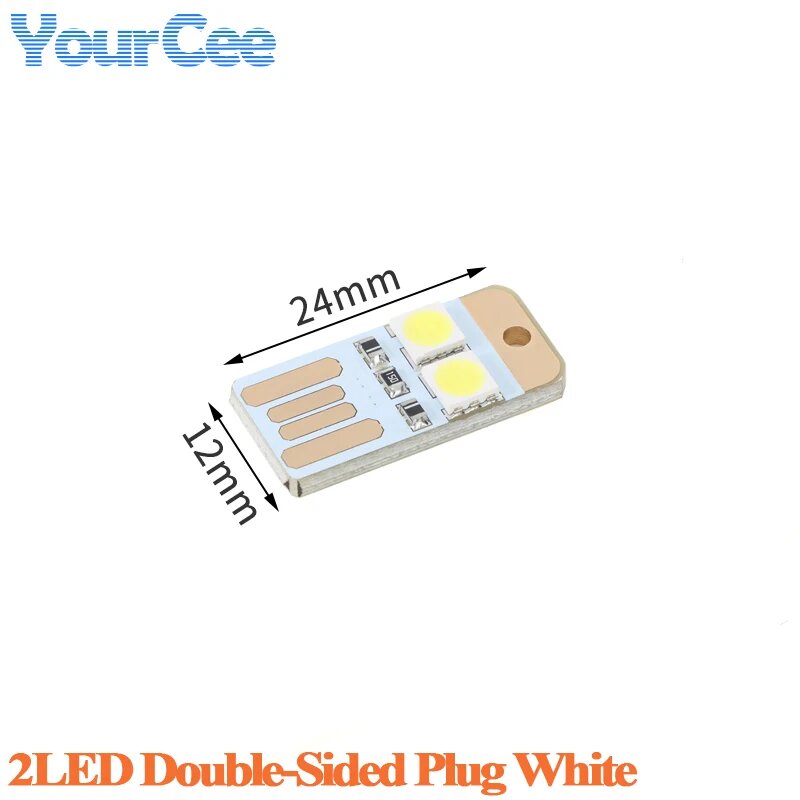 2LED Double-Sided Plug White, 2шт