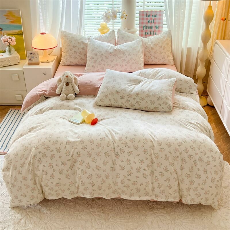 IKEA Комплект постельного белья 2-спальный с простыней Евро полиэстер 200x230 см, наволочки 48x74, простыня 180x220 см, цветбежевый