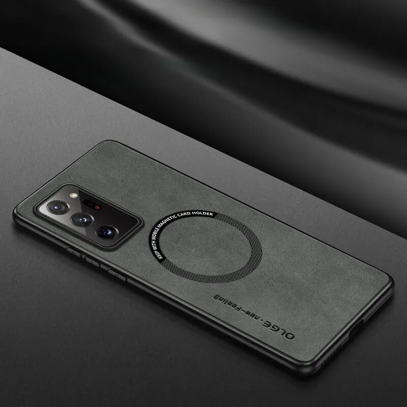 Роскошная кожа MagSafe чехол для Samsung Galaxy Note 20 Ultra (Самсунг Галакси Нот 20 ультра), Приятный на ощупь