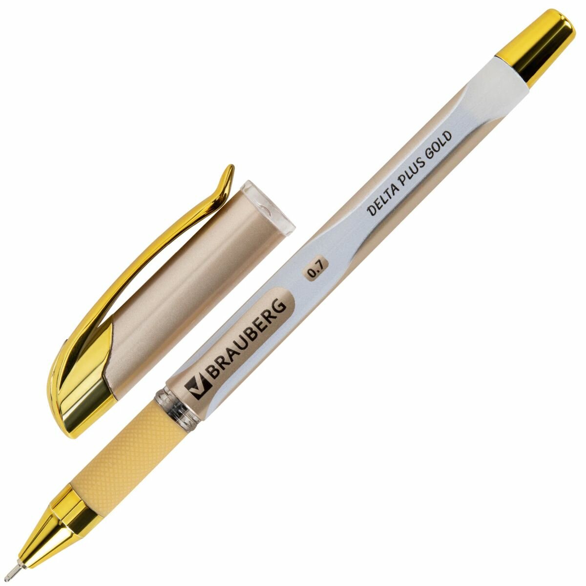 Ручка шариковая Brauberg Delta Plus Gold (0.35мм, синяя, с грипом) (144256), 12шт.