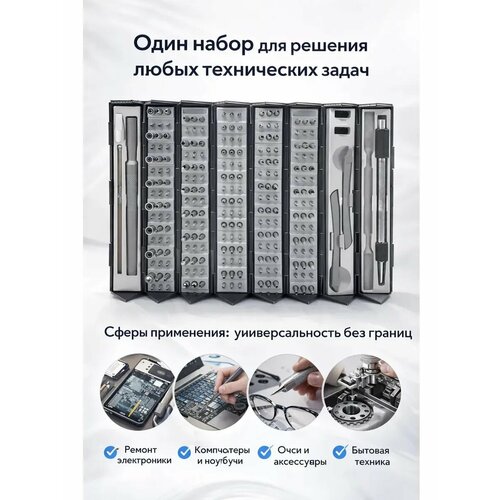 фото Набор инструментов king'sdun 128в1, для точных работ, магнитный наконечник, со сменными битами