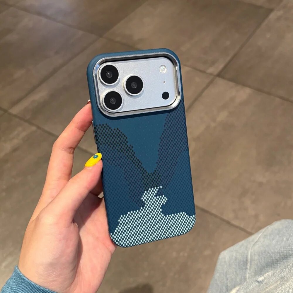 Матовый Жесткий Чехол Из Поликарбоната С Текстурой Карбонового Кевлара Для iPhone17 Pro Max, F3