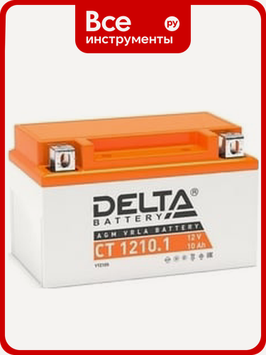 Изображение товара Аккумуляторная батарея Delta CT 1210.1, AGM, прямая полярность, свинцово‑кислотная, для легковых и грузовых автомобилей