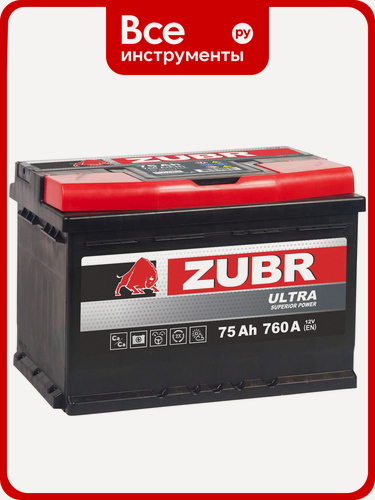 Изображение товара Аккумулятор ZUBR Ultra 75Ah L+ ZU751