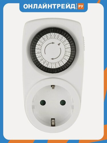 Изображение товара Таймер механический с розеткой Uniel UST-M10 WHITE, 220В. 12/24ч. 3500Вт