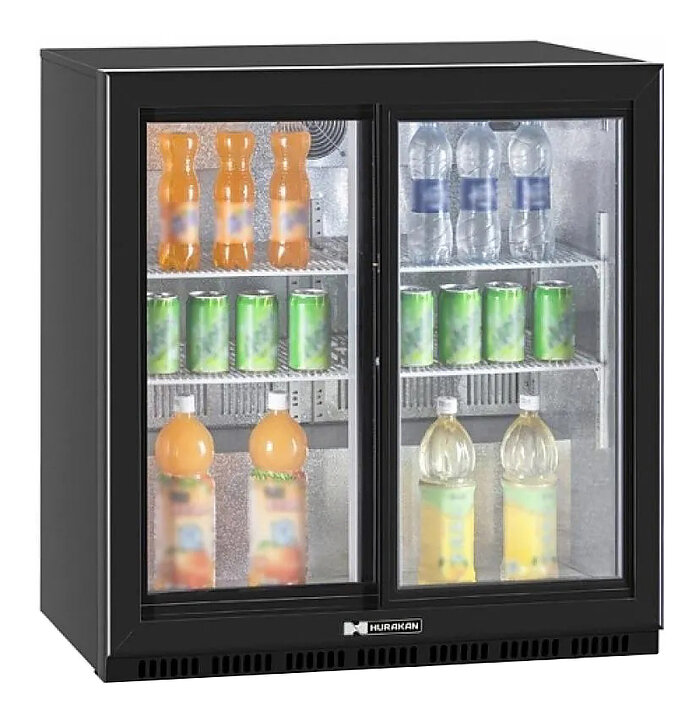 Шкаф барный холодильный Hurakan HKN-DB205S, 185 л, +2…+10 °C, 2 стеклянные двери-купе