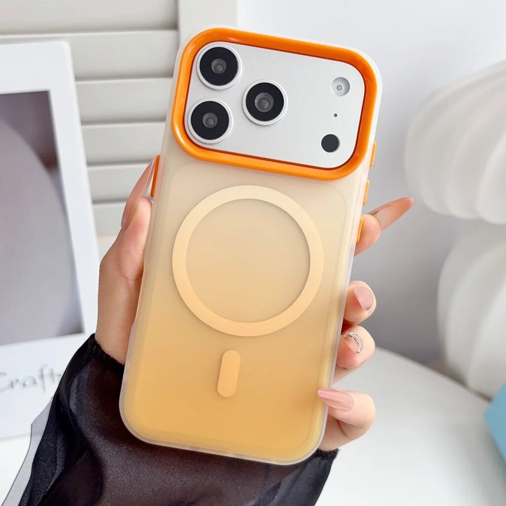 Матовый градиентный магнитный чехол для iPhone 17 Air 16 15 14 iPhone17 Про Макс, Оранжевый, Orange