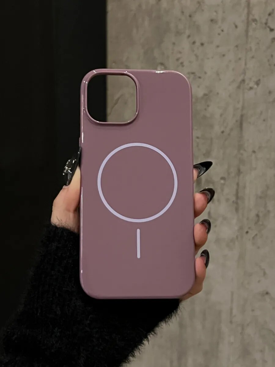 Чехол О'Кейси, для iPhone 13, 14, с MagSafe, фиолетовый, легкий, эластичный, прозрачный