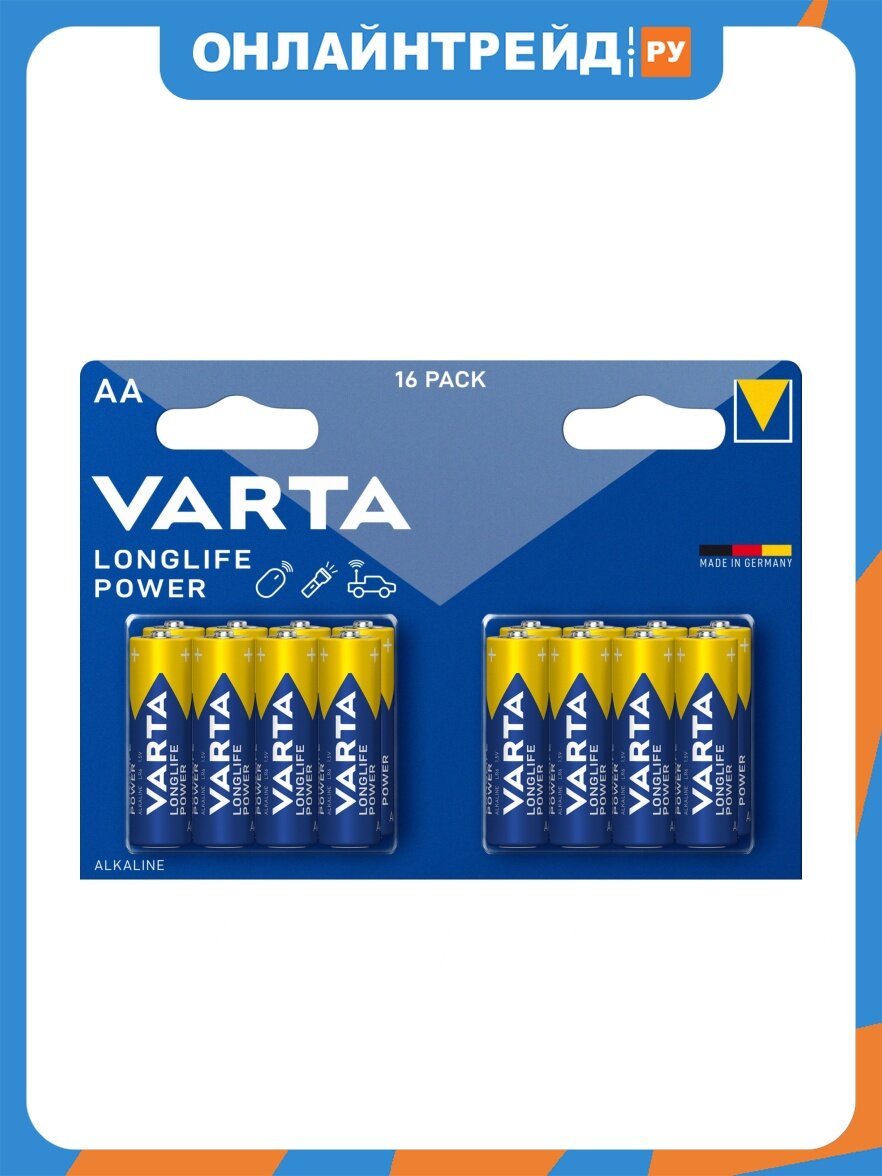 Элемент питания Varta Longlife Power LR6 AA бл 16