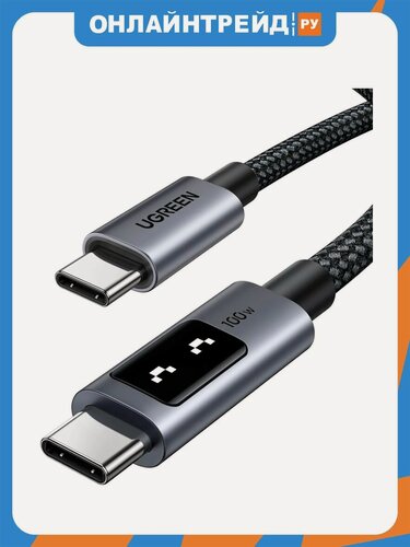 Изображение товара Кабель Ugreen L509, UNO, USB-C - USB-C, Robot, 5A, 2м, черный(35512)