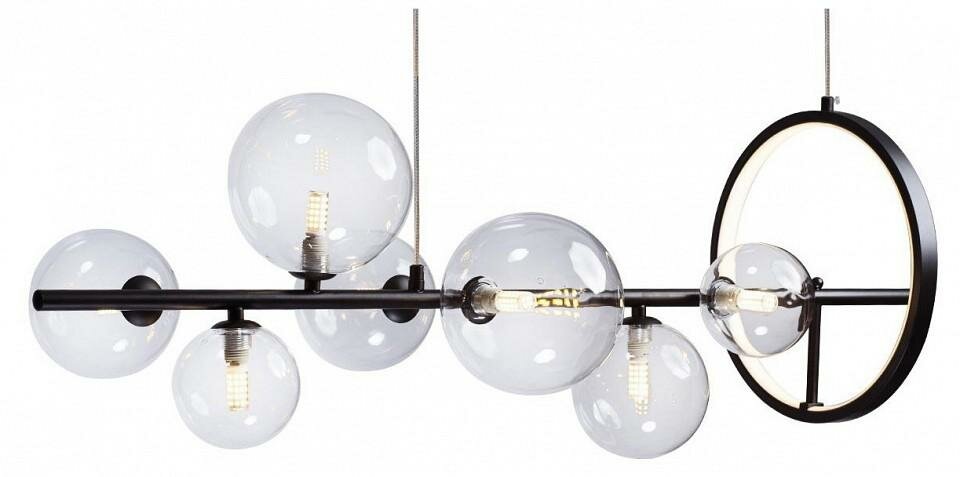 Люстра Loft it Molecule 10023 900 цвет плафона подвески Прозрачный, цвет арматуры Черный