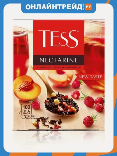 Изображение товара Чай Tess Nectarine пакетированный, черный, с добавками, 100 пакетиков