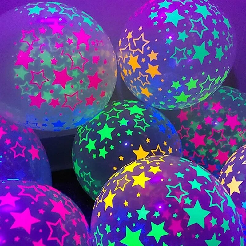Набор из 10 неоновых шаров 12 дюймов для праздника Stars1