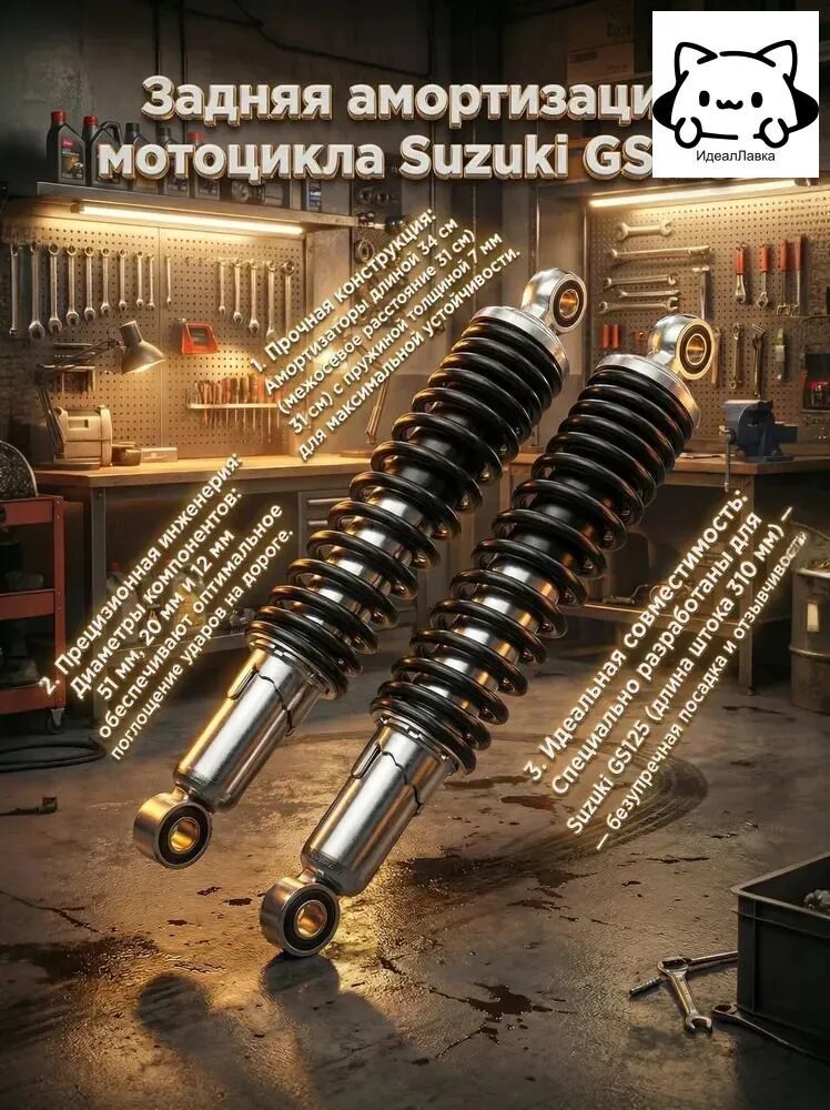Задняя амортизация мотоцикла Suzuki GS125 (одна пара)