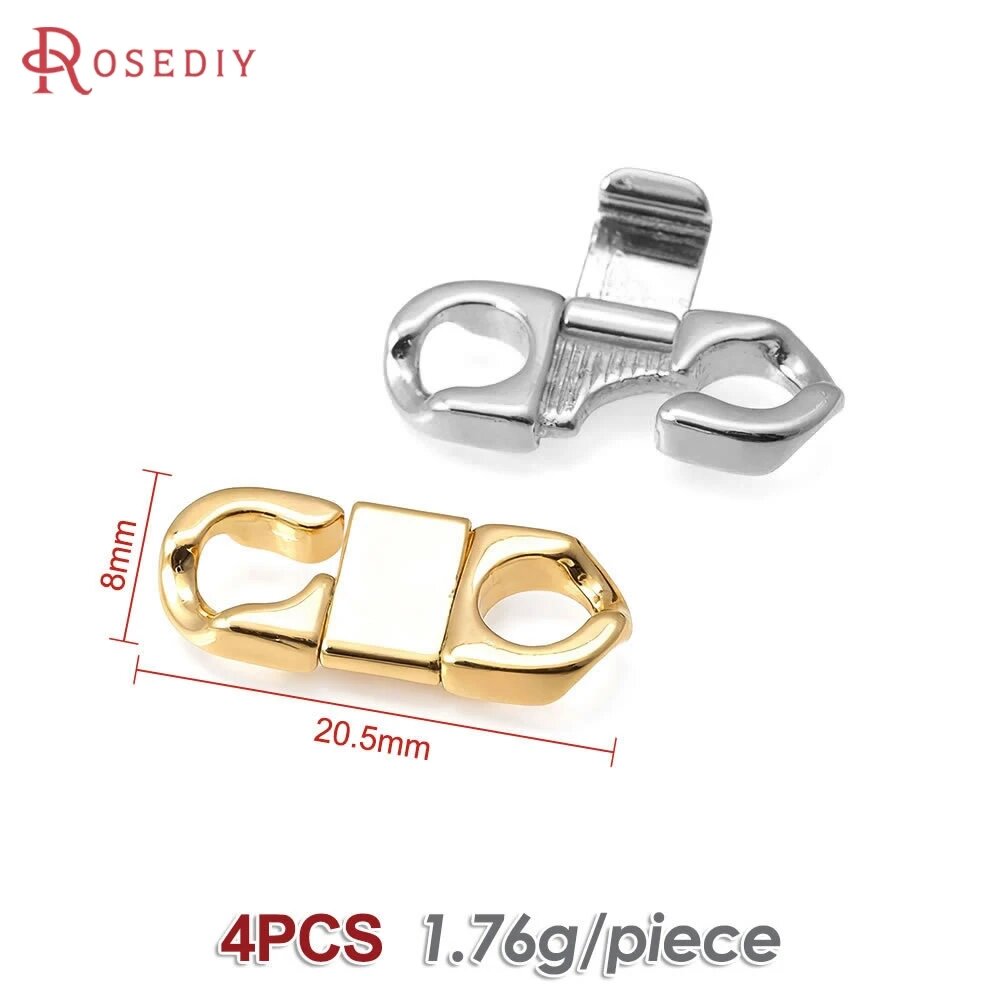 Застежки-лобстеры Rosediy платиновые 10x20 мм Platinum Color, 20.5x8MM 4PCS