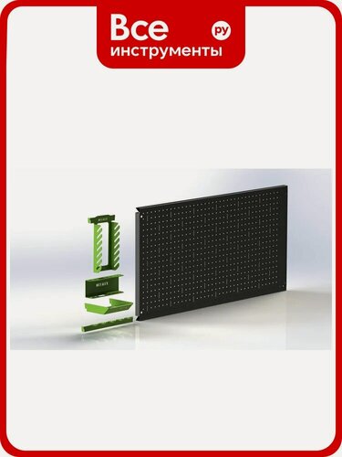 Изображение товара Металлическая перфопанель ООО Металекс Metalex 600x1200 серая, с комплектом аксессуаров PRSA60120