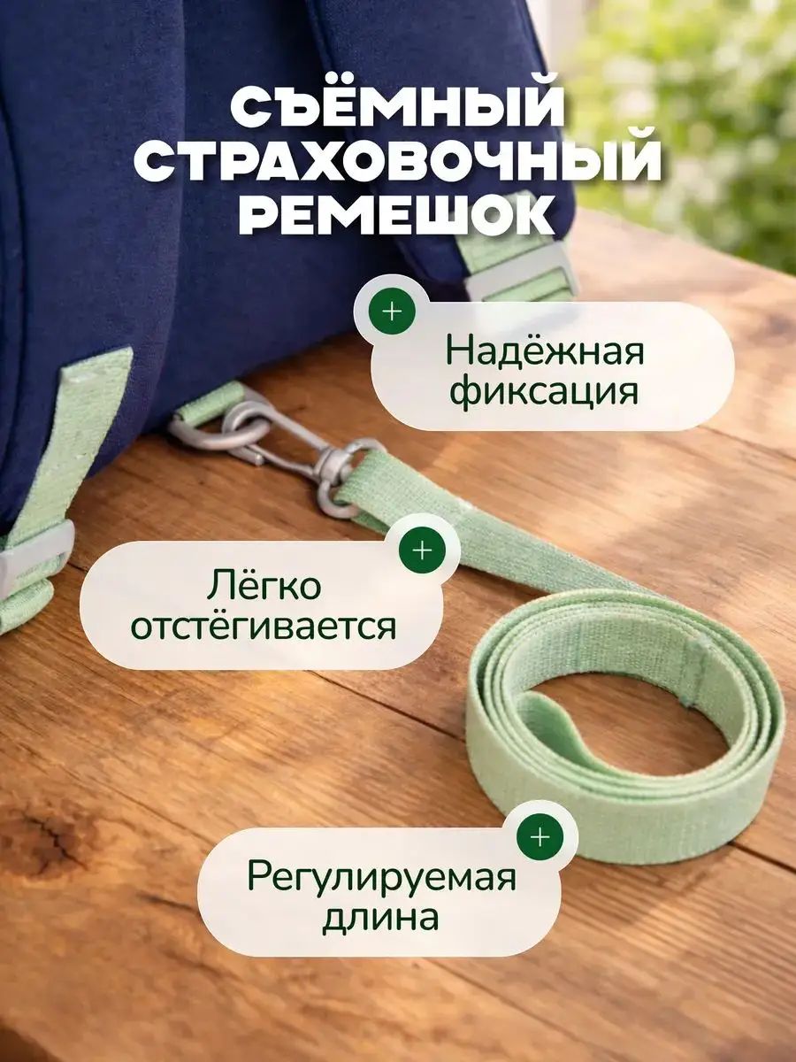 Детский рюкзак синий топаз с ортопедической спинкой и внешним карманом для школьника и туриста — фото 1
