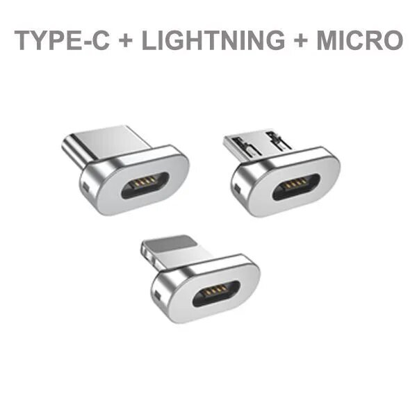 Магнитный коннектор Type-C + Lightning + Micro для магнитного кабеля