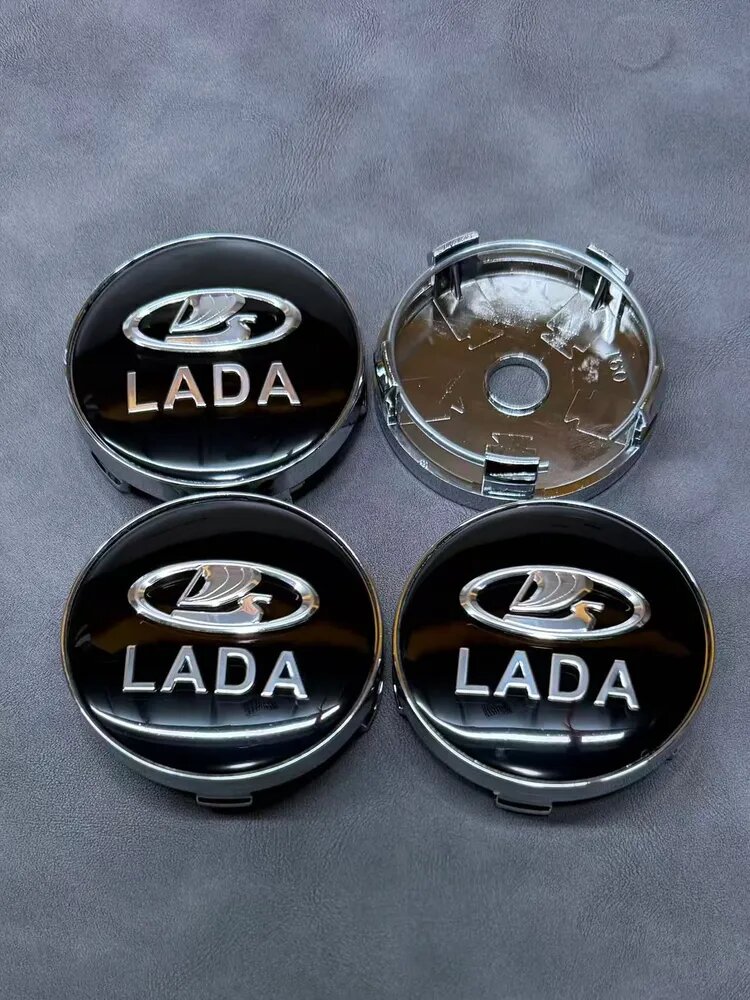 Колпачки для дисков LADA, диаметр 60/57/9 мм, комплект 4 шт. На диск LADA R17 влезут.