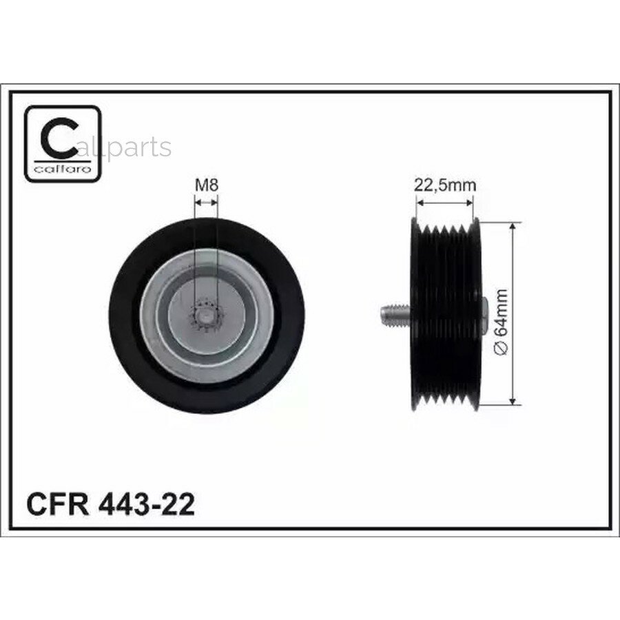 CAFFARO 44322 Паразитный / ведущий ролик поликлиновой ремень