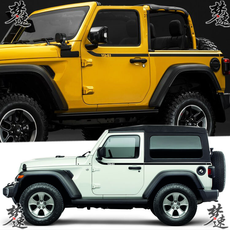 Наклейка-наклейка для Jeep Wrangler 1941 с однодверным дизайном, черный цвет, материал KK для автомобиля