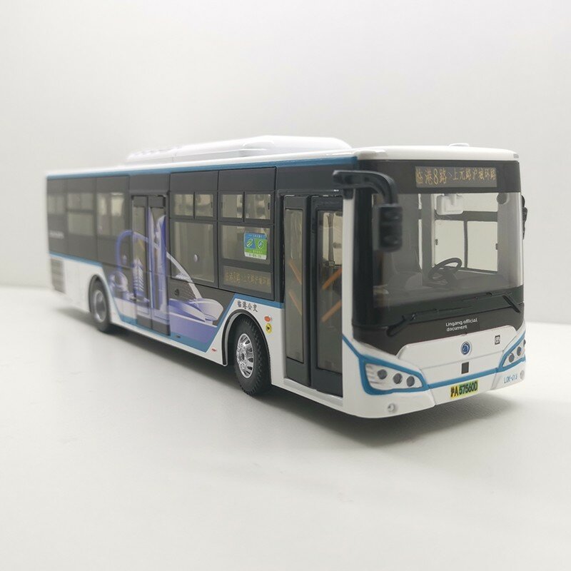 Подлинная модель автобуса из сплава 1:43 с LED-подсветкой, детализированный дизайн для коллекционирования детских