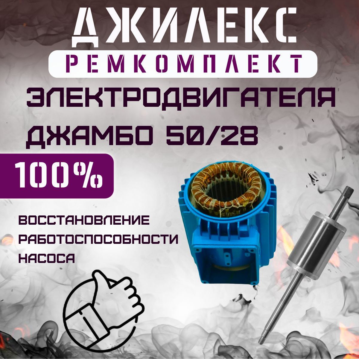 Ремкомплект электродвигателя для насосной станции Джилекс Джамбо 50/28, вариант 2 (RMKeldvig5028v2)