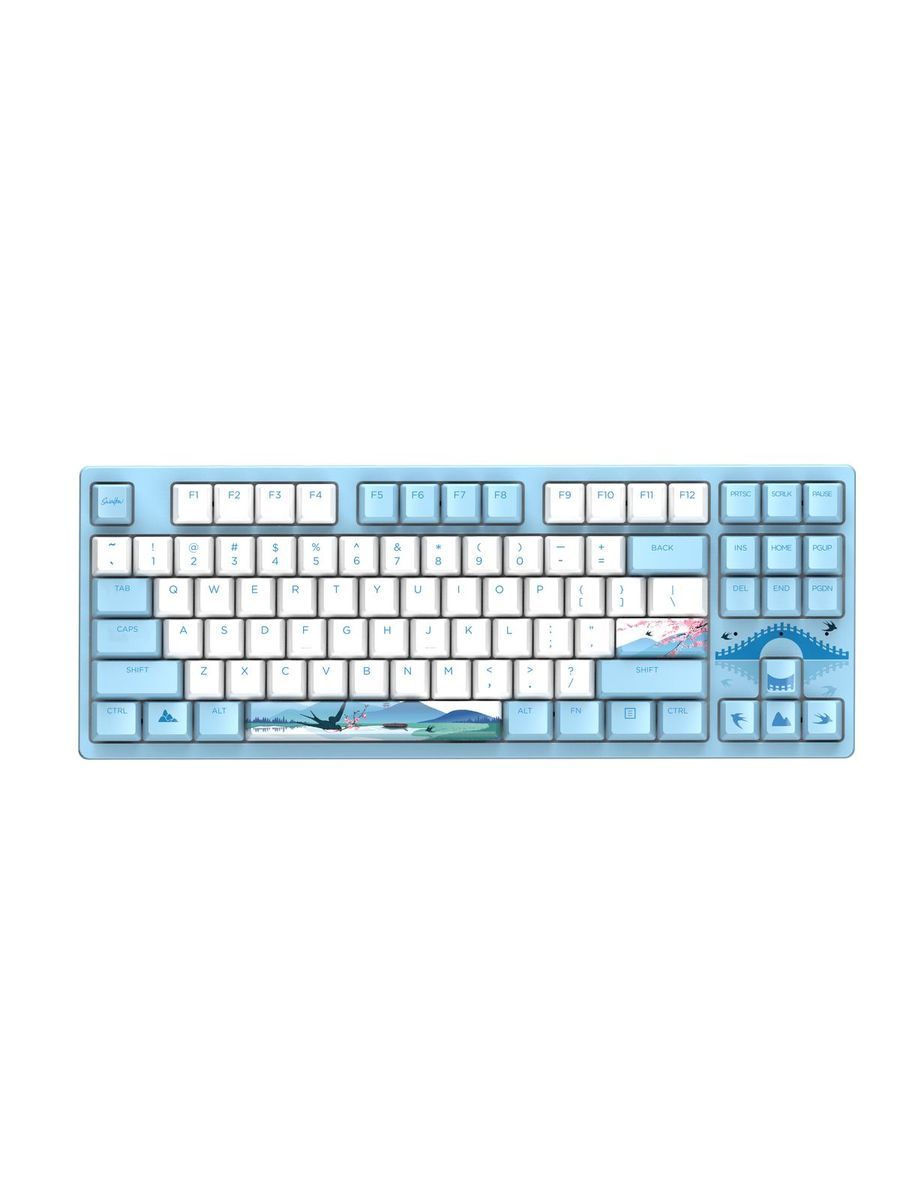 DAREU A87 Linear Проводная механическая игровая клавиатура, русская раскладка, голубая