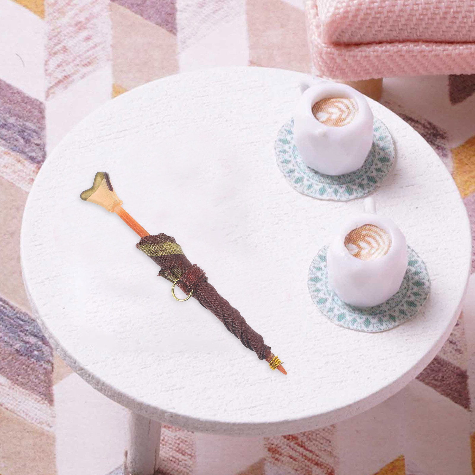 Декоративный Зонт Для Домика Кукол Размером 6.80X0.90X0.70Cm В Цвете Coffee