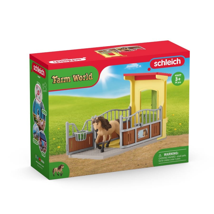 Фигурка Schleich Farm World Денник для исландского пони, набор, 42609, коричневый