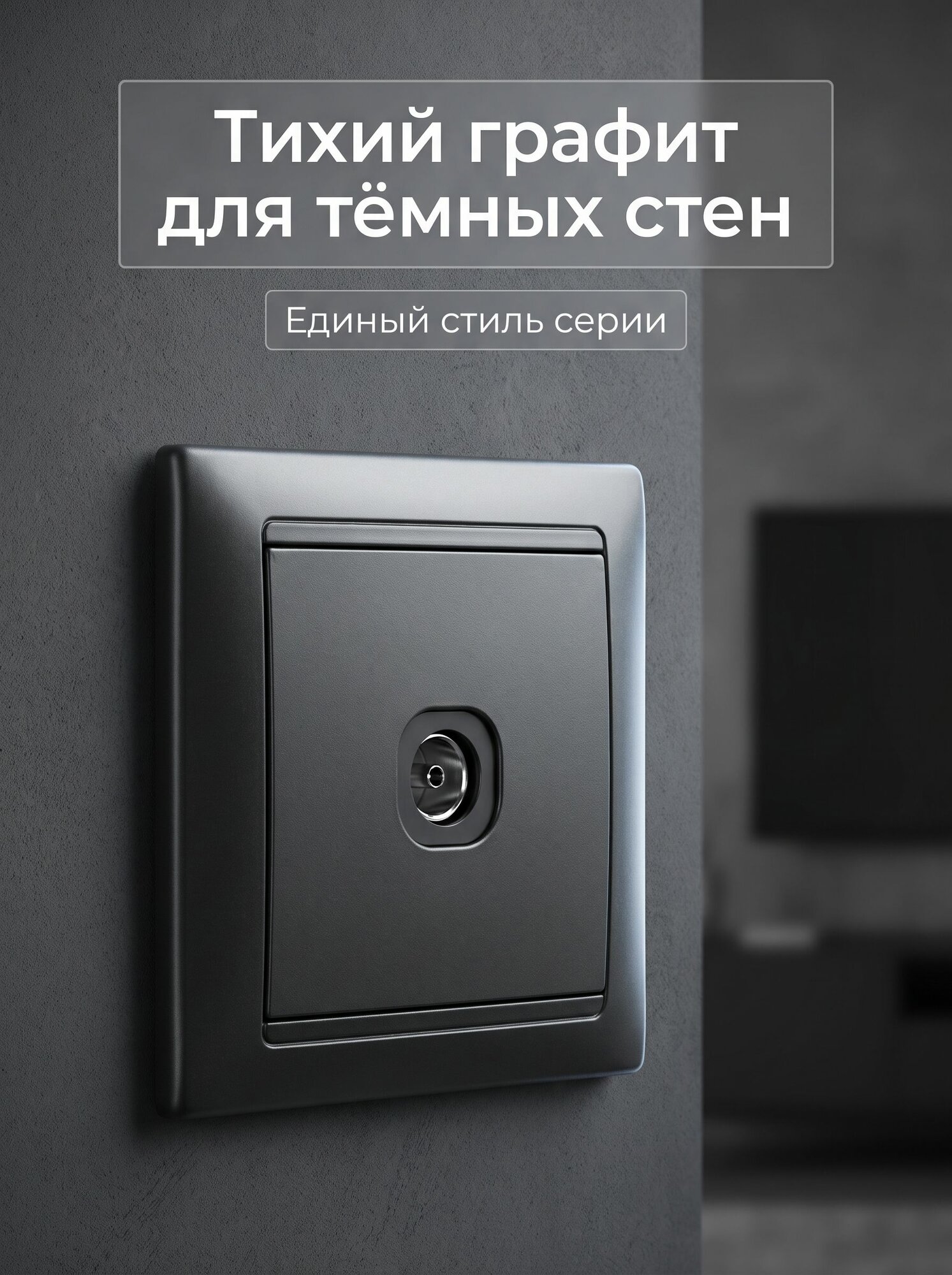 Розетка телевизионная Svet Стиль встраиваемая графит (EV 0365-4111)