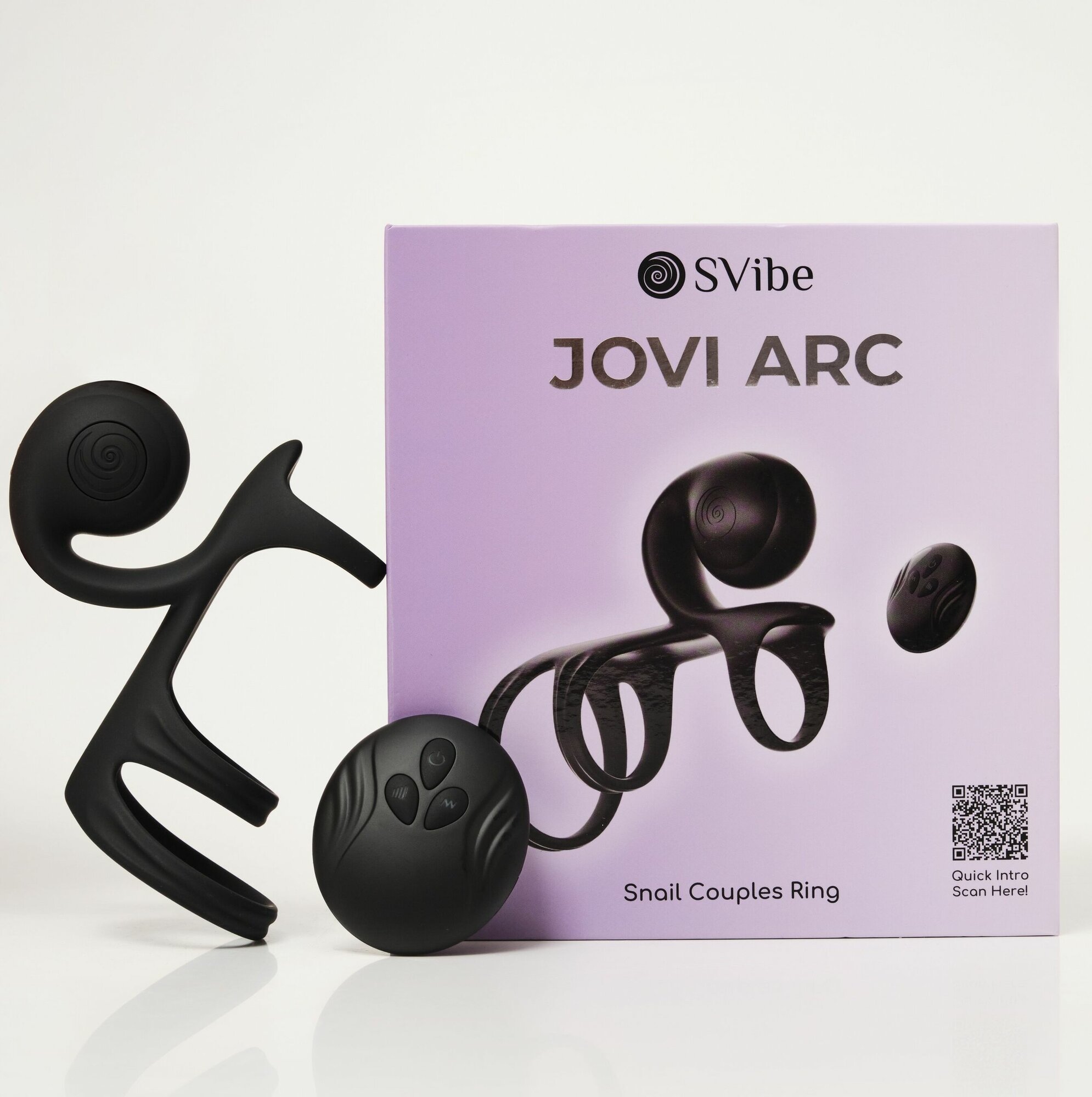 Многофункциональное эрекционное кольцо SVibe JOVI ARC, черный