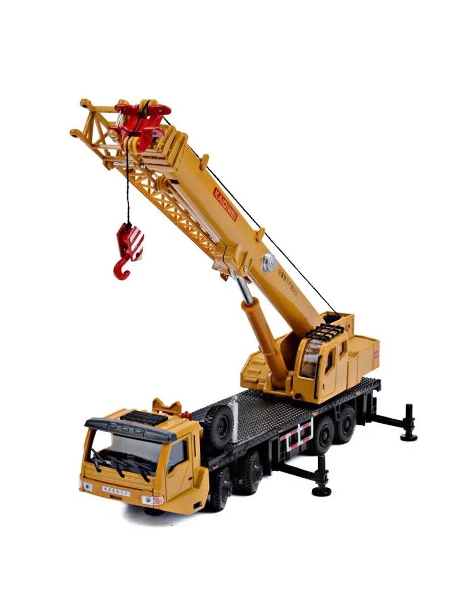 Игрушка строительного крана 625011 из сплава, масштаб 1:55, желтая, в коробке